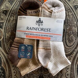 RAINFOREST Casual Quarter Socks - Brown, Tan & Natural Cream   8 pairs